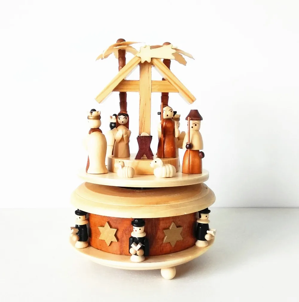 Nativity Scene Wooden Christmas Music Box Mechanism For Gifts Buy