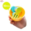 NBRSC Apple shape Plastic Fruit Forks Set with Stand Container Dessert Salad Forks for Kitchen Table Accessories