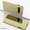 AICOO Electroplating Pu Pc Leather Smart Mirror Flip Phone Back Cover Cases with Kinckstand For Samsung Galaxy S10 Plus