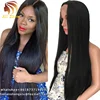 14 16 18 20 22 24 inch Brazilian Kinky Straight natural Synthetic hair Glueless Lace Front Wig,Silky Straight Weave