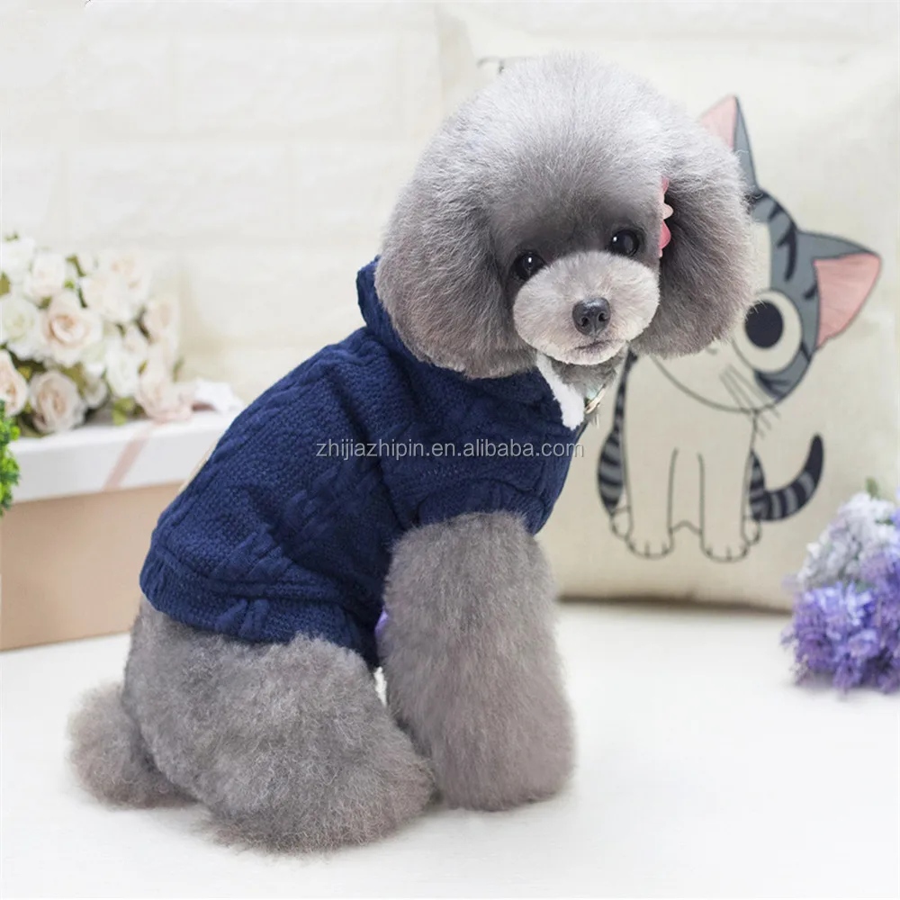 Pet Gift Winter Hand Knit Natural Fur Thick Pet Costume Sweater For Dog