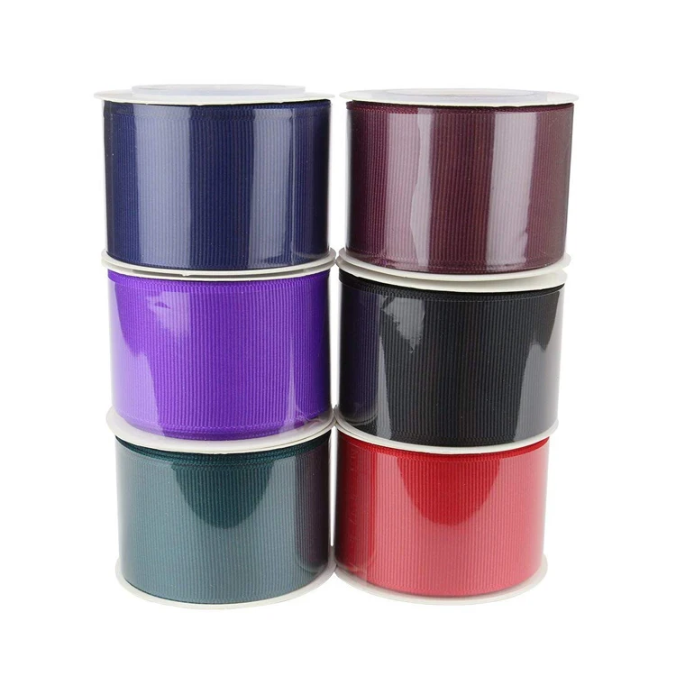 最好的质量多彩 75毫米宽平原罗缎色带卷批发