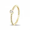 925 silver jewelry 18K gold zircon dainty warp unique engagement ring