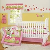 animal word pink girl crib bedding set cot bedlinen baby america comforter set sheet bumper sets patchwork quilt