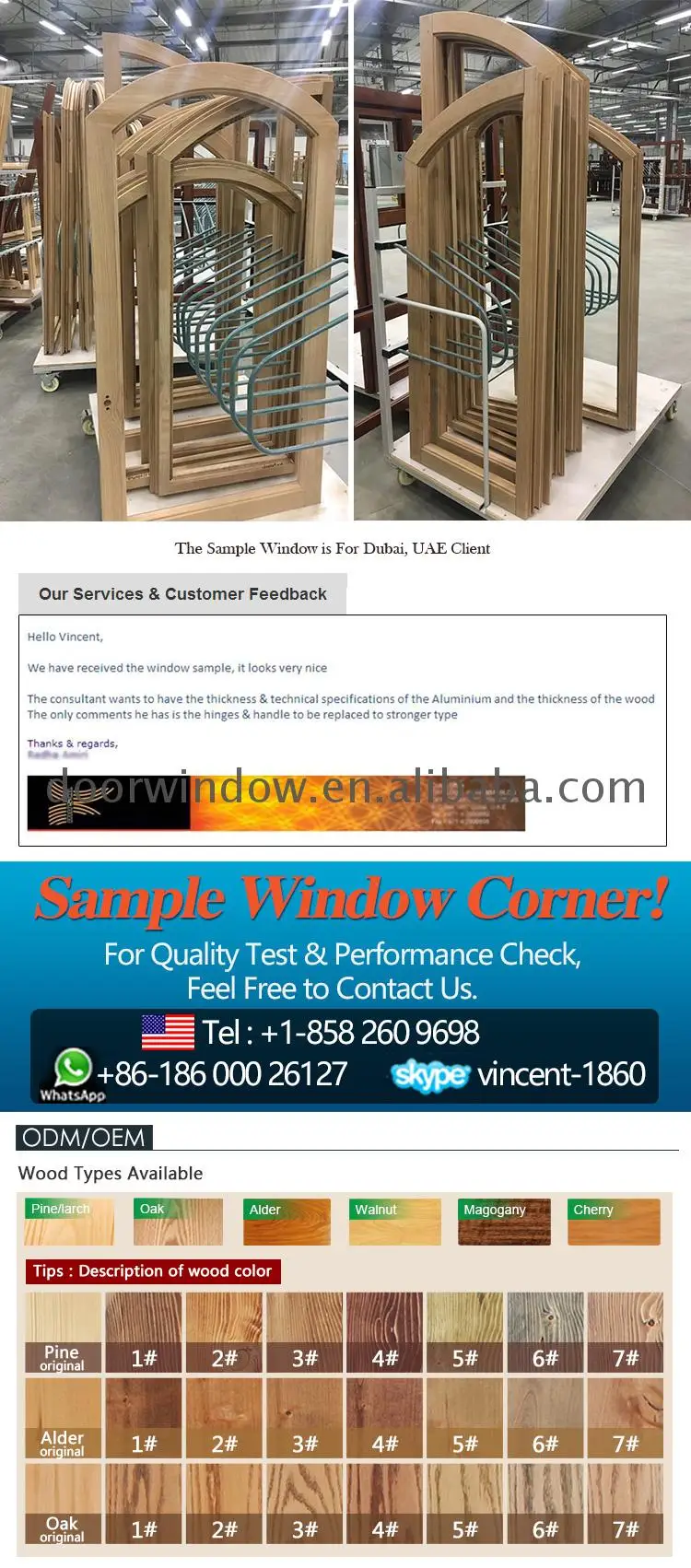 Wholesale price window frame model measurements material