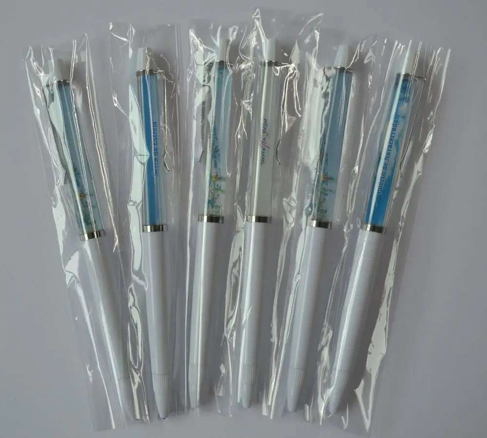 Customized Novelty Liquid Floating Aqua Strip Pen,Floater Ball Pen