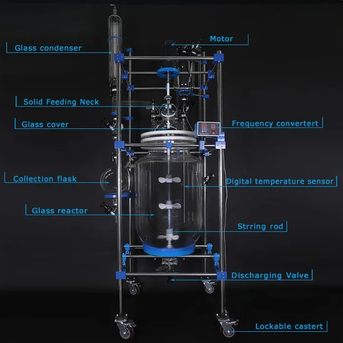 100l Lab Vacuum Distillation Resin Reactor Price Jacketed Stirred Tank