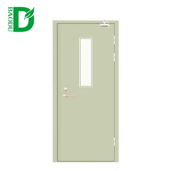 Hospital Fire Rated Glass Double Steel Door With Vision Panel