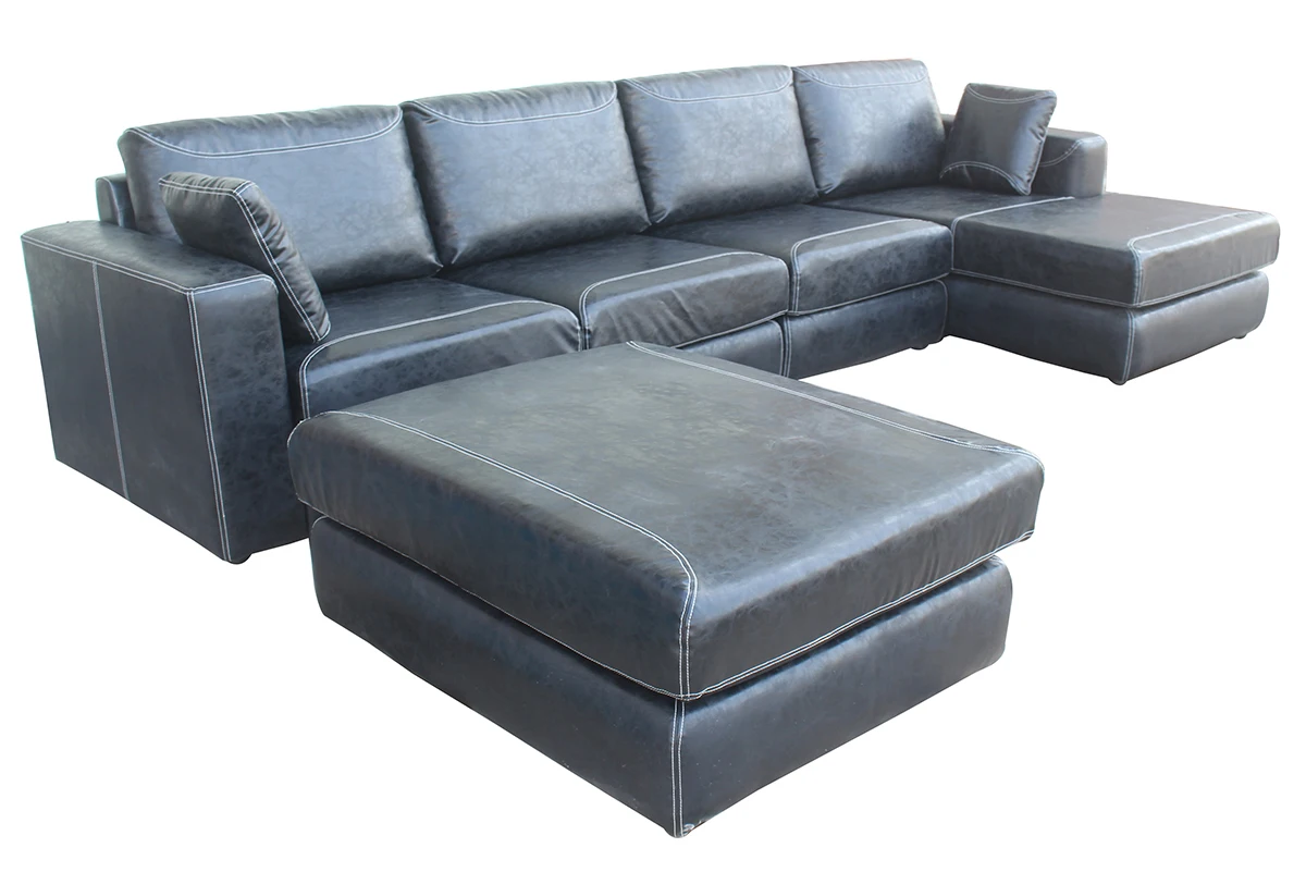 European Style Modern Black Color Leather Wide Arms Motion Chesterfield Sectional Sofa Buy