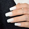 Milk White Square Instant Nails Long Matte Fake Nails Frost Art Design DIY Full Free Artificial False Nails
