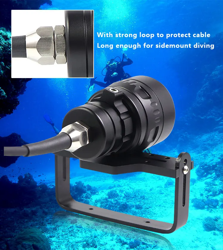 Cave Diving Himax H01 Slim 3500lumen Dive Canister Light With Goodman