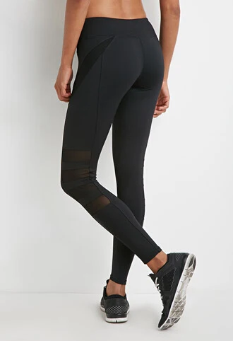 plain black running leggings