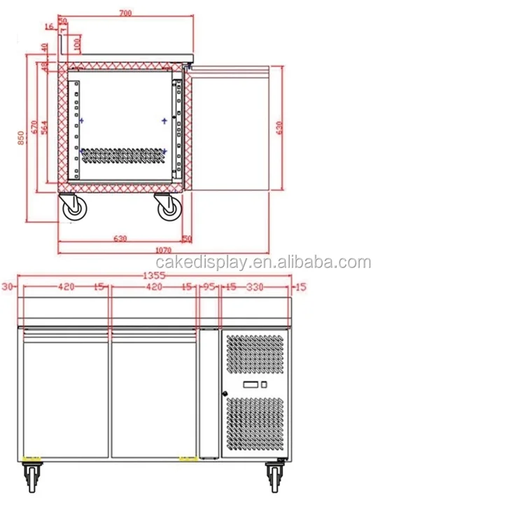 Stainless Steel Coffee Table Top Fridge With 2 Drawers Buy Coffee
