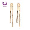 AIDAILA Wholesale Woman U Shape Copper earring Drop Metal Long Tassel Copper Earrings