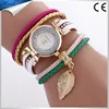 2017 korea style elegance rope braided bangle watch wrap around quartz casual watch for women wholesale leaves watch WW111