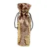newly reversible mermaid sequin wine bottle pouch and bottle bag