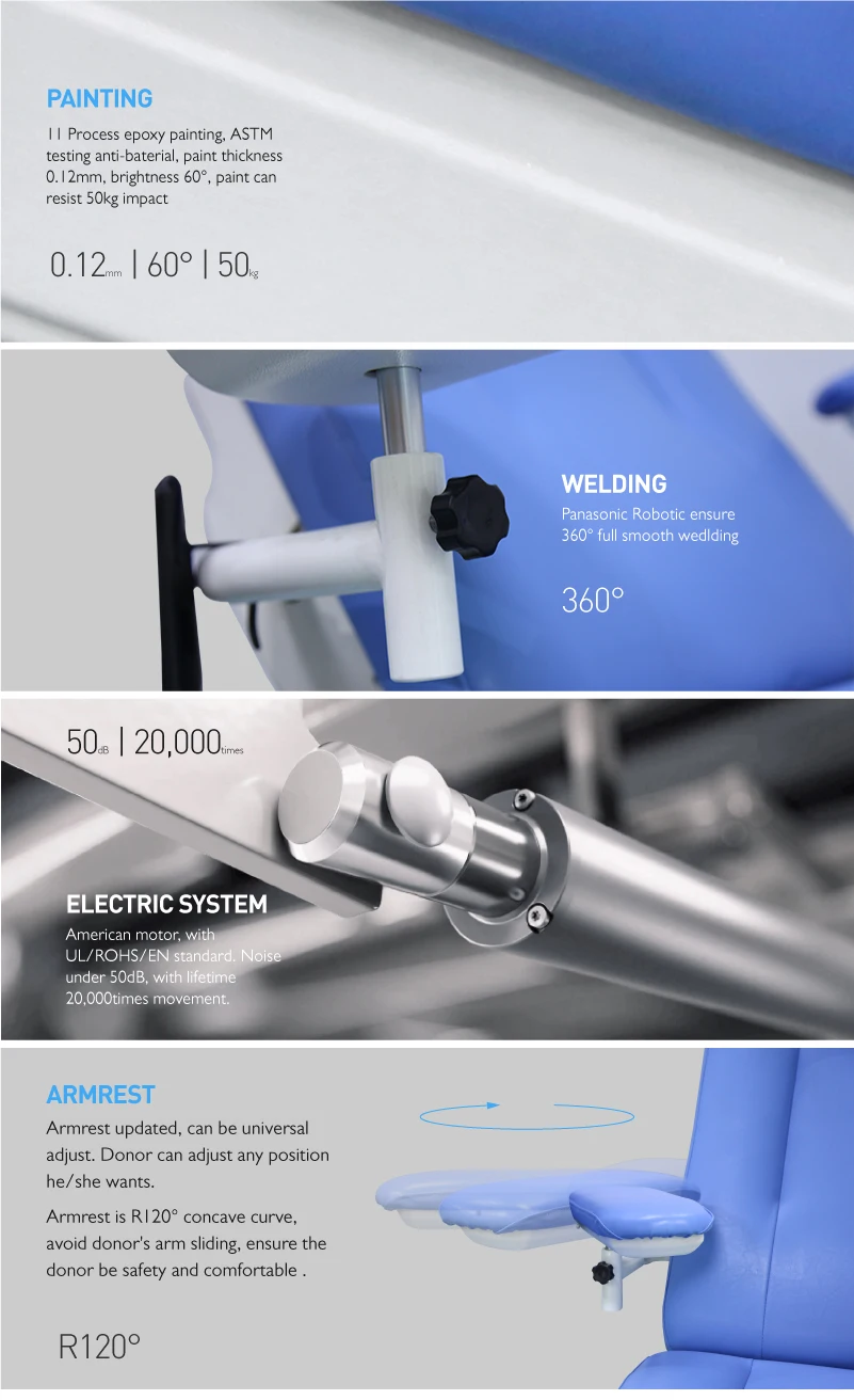 Ske180 Medical Blood Chair 5 Function Adjustable Patient Electric Dialysis Chair Manufacturers