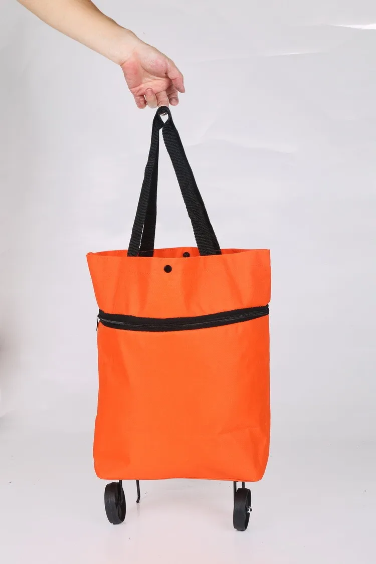 3 Ways Portable Large Polyester Wheeled Market Shopping Trolley Bag For Women Buy Shopping