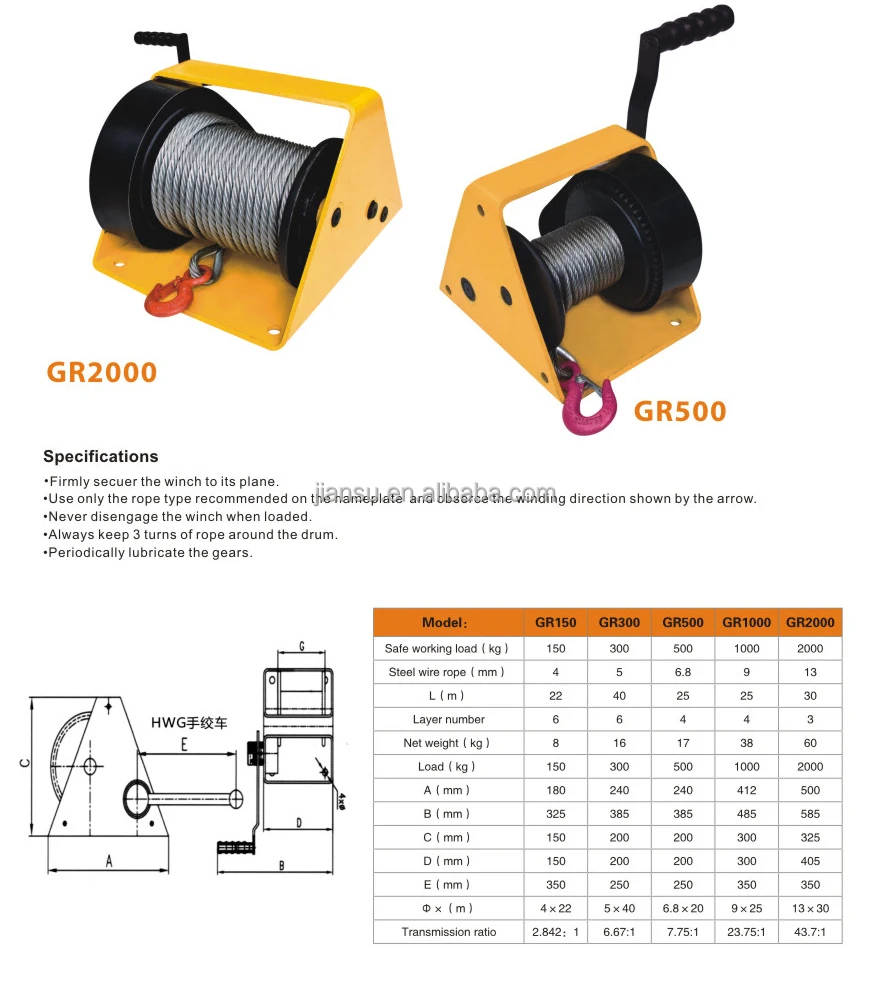 250kghand Winch/manual Winch/cable Winch Buy Hand Winch,Manual
