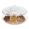 Transparent Multi Sectional Round Acrylic Jar Food Container Candy Dispenser Snack Box Serving Tray Set with Lid Factory Price