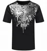 90% Cotton 10% Elastane Jersey Short Sleeve O Neck T Shirt OEM Gold Silver Foil Tee Add Your Design Blank T Shirt