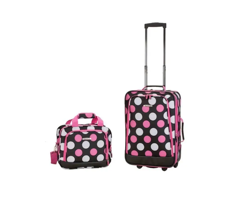 hard shell polka dot luggage