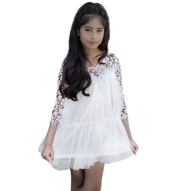 2016 Cute Kids Princess Girl Lace font b Fancy b font font b Dresses b font