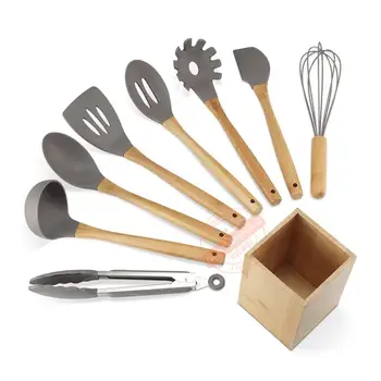 silicone utensil set with holder