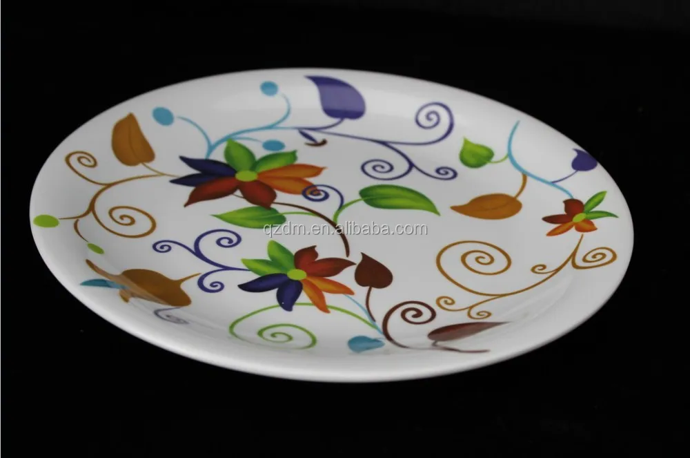 Plastic Melamine Flower Plate 9.5 Inch