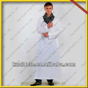 أفضل سعر 2014 ثوب إسلامي أبيض عادي للرجال مع 100 نسيج قطن من قماش