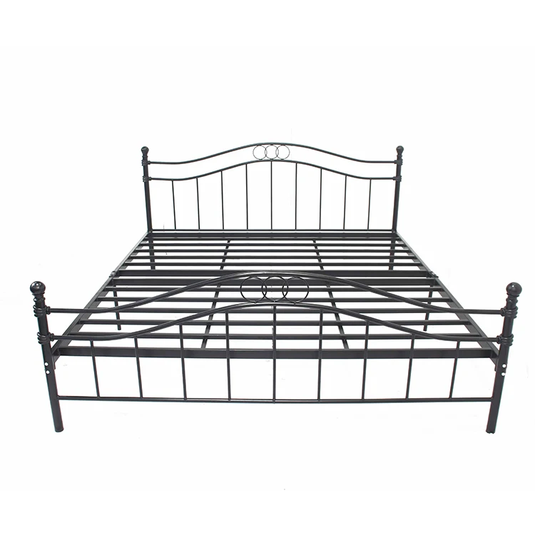 Factory wholesale Hot sale Metal Bed with modern design King size Iron frame for Home Bedroom Furniture DB-901