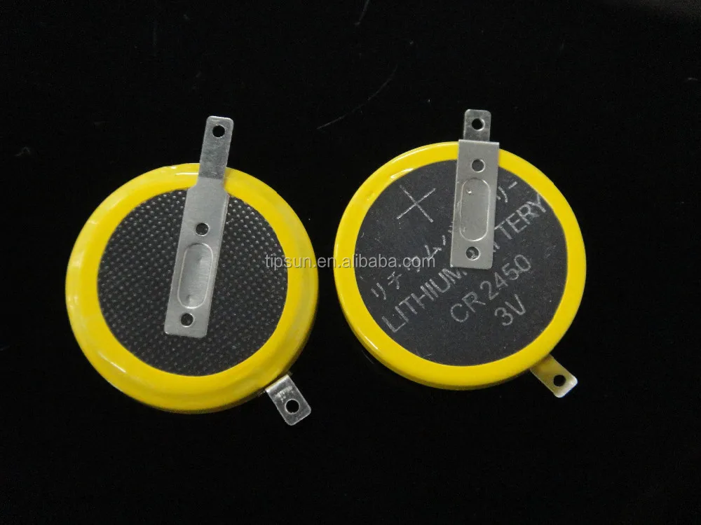 3v Lithium Button Cell Battery Cr2450 With Solder Tabs Pins Tags Buy