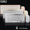 SUNGI 612 Factory Supply Portable 2.4G Wireless Keyboard and Mouse Set with USB Receiver for Home Office Use