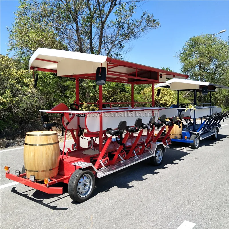 15 People Roof Quadricycle Mini Pedal Bus Solar Panel Pub Bike For Sale