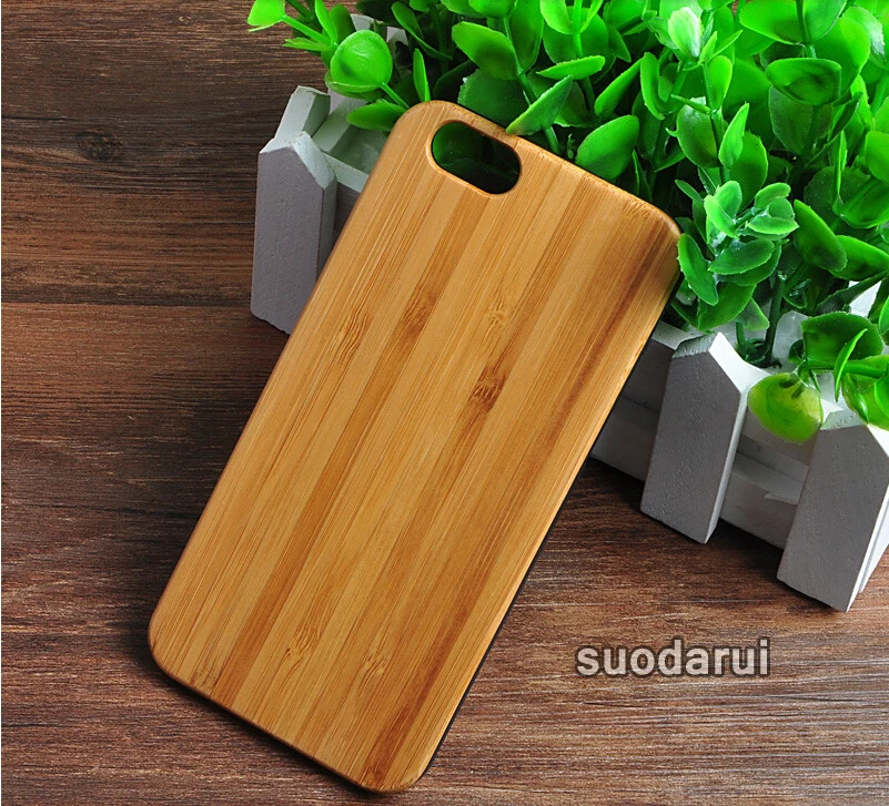 Wood And Hard PC Back Cover For iPhone 6 plus Bamboo Phone Case