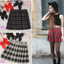 2016 HOT SALE Women Skirts Uniform Preppy Style A Line Tennis Mini Skirt High Waist Pleated Short Plaid Skirts Saias