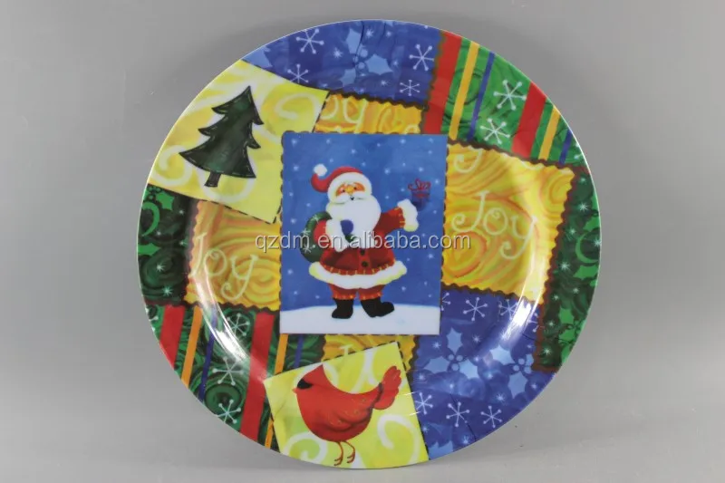 Cheap X'mas Melamine dinner plate Christmas plate