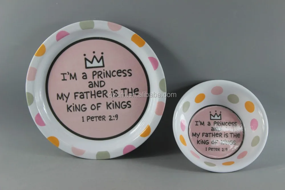 Top Grade Melamine Kids Plate And Bowl With Custom Design