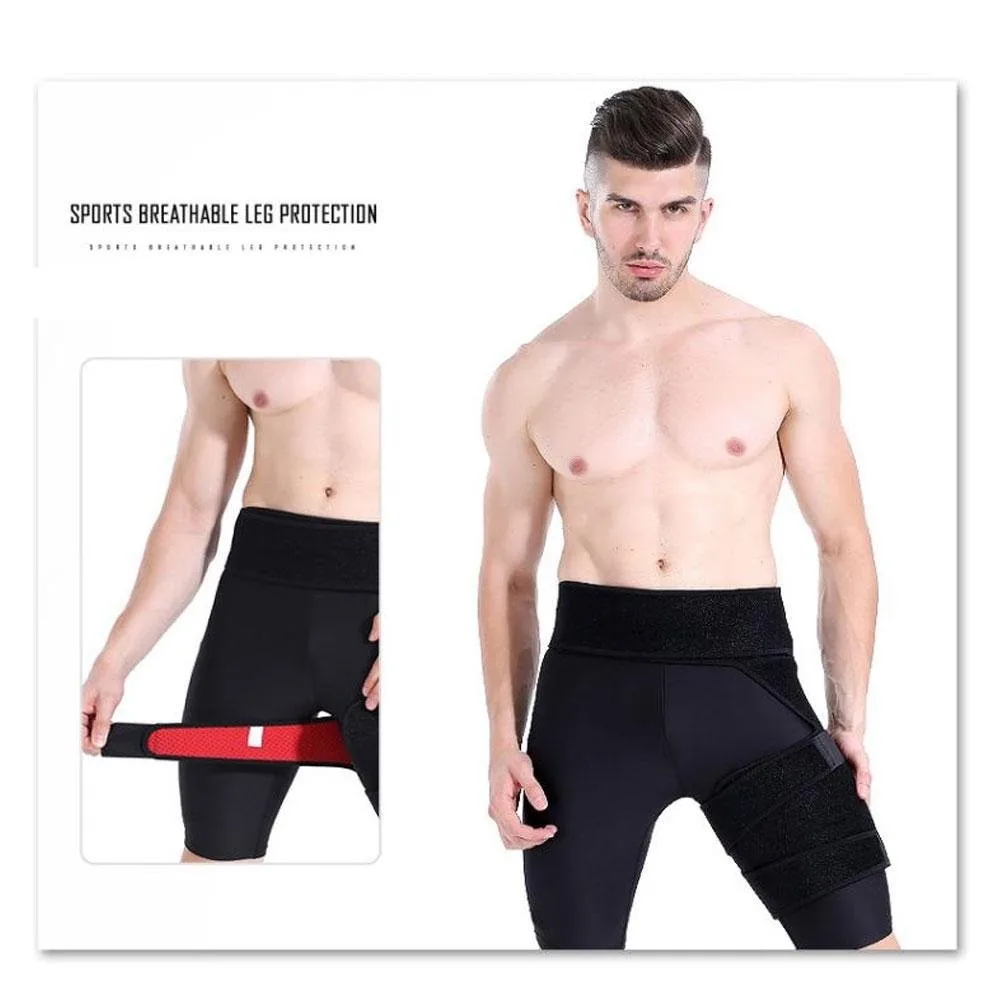 Adjustable Groin Hip Thigh Slimmer Trimmer Compression Thigh Sleeve Wrap Brace Groin Support