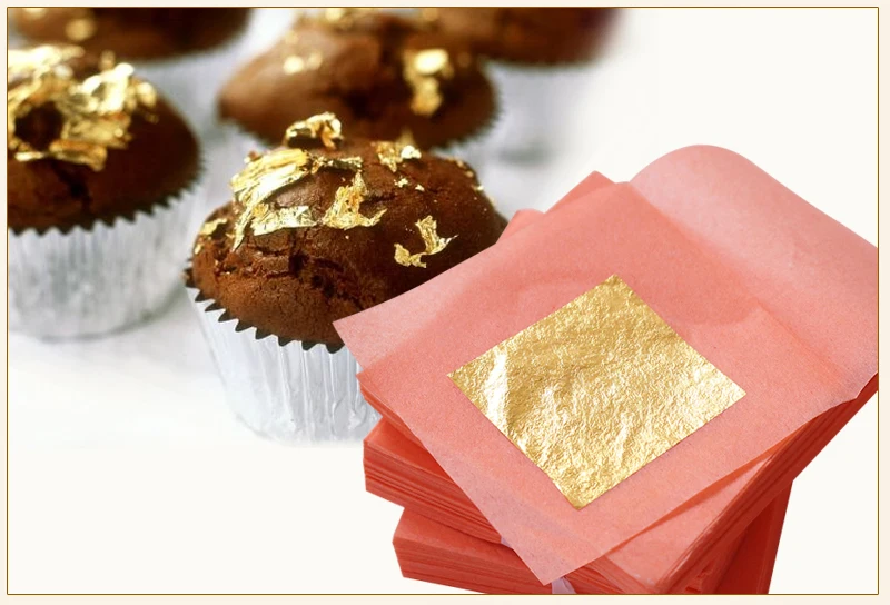 2.5 X 2.5 Cm 24 K Edible Gold Foil Food Decoration Cake Baking Drink