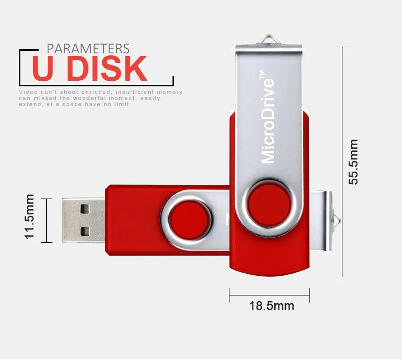 Promotional Gifts Swivel Usb 4GB 8GB 16GB Logo Keychain USB Flash Drive - ANKUX.COM