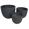 Dark gery fiberglass egg shaped pot