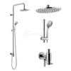 Rainparty Sleek Rail & Handle Overhead Ensemble Kit Column Set Rain Shower System Rainfall