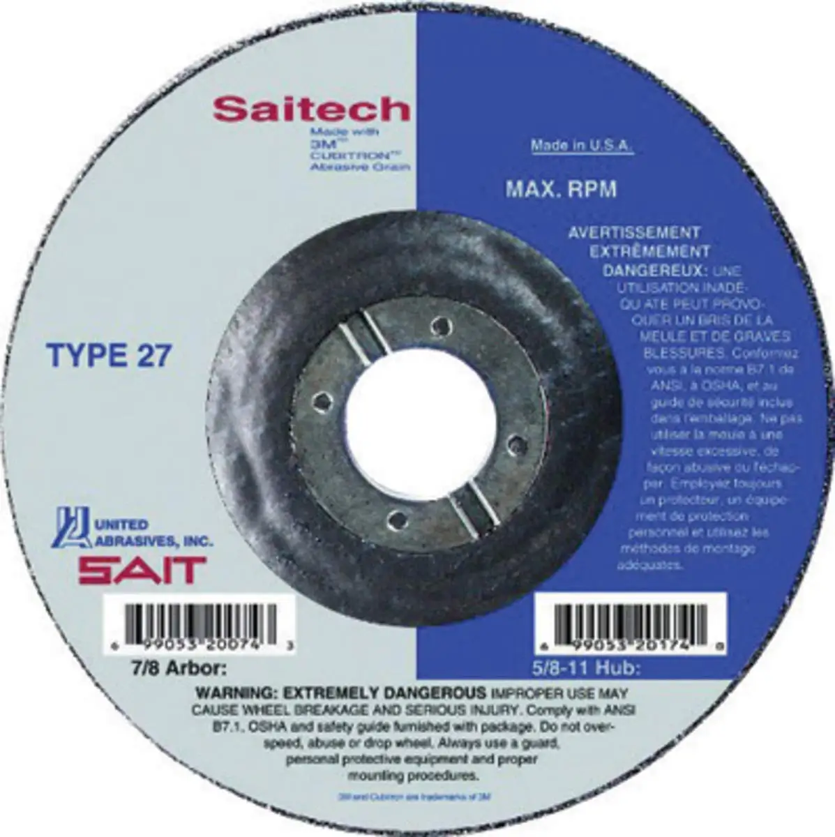 5 x 1//4 x 5//8-11 Ceramic Grit 5 x 1//4 x 5//8-11 Ceramic Grit 3M 66549 High Performance Depressed Center Grinding Wheel T27 Quick Change Pack of 10 Pack of 10