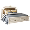 Home Life Cloth Light Brown Linen Curved Hand Diamond Tufted and Nailed Headboard Platform V&P-b6006#
