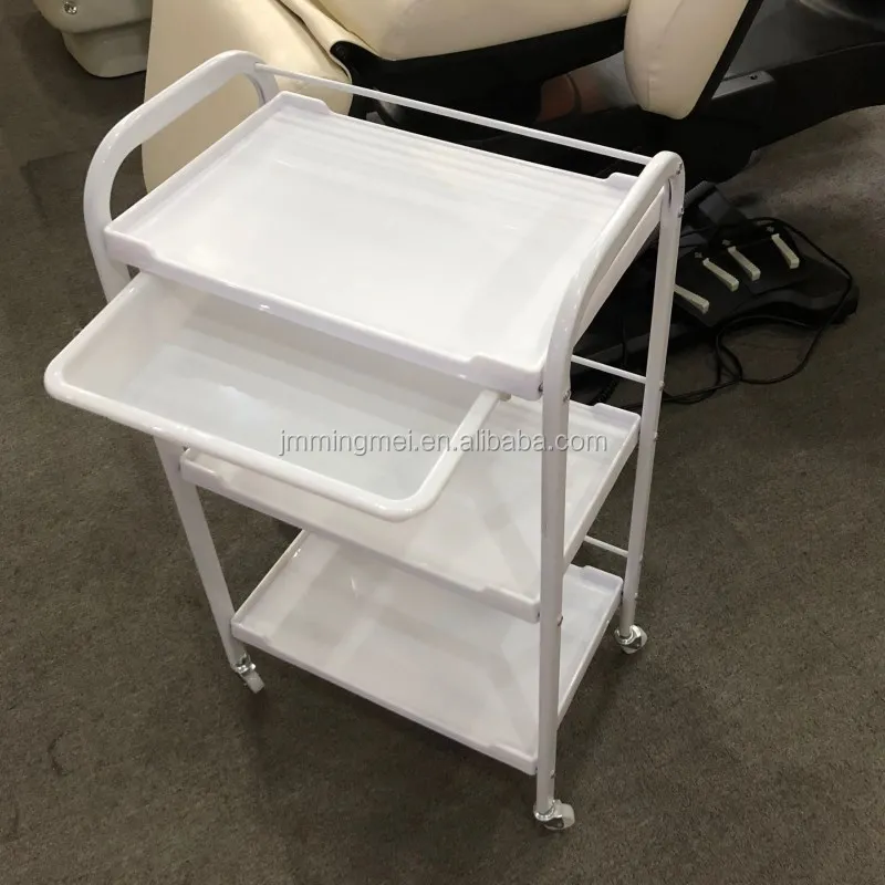 Plastic Trolley White For Beauty Salon With A Drawer Nail Hair Salon