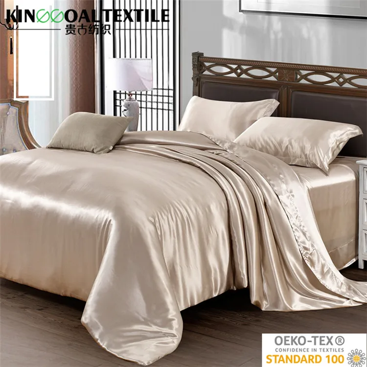 Popular Color Taupe 3pcs 19 Mm 100 Charmeuse Raw Silk Duvet Quilt