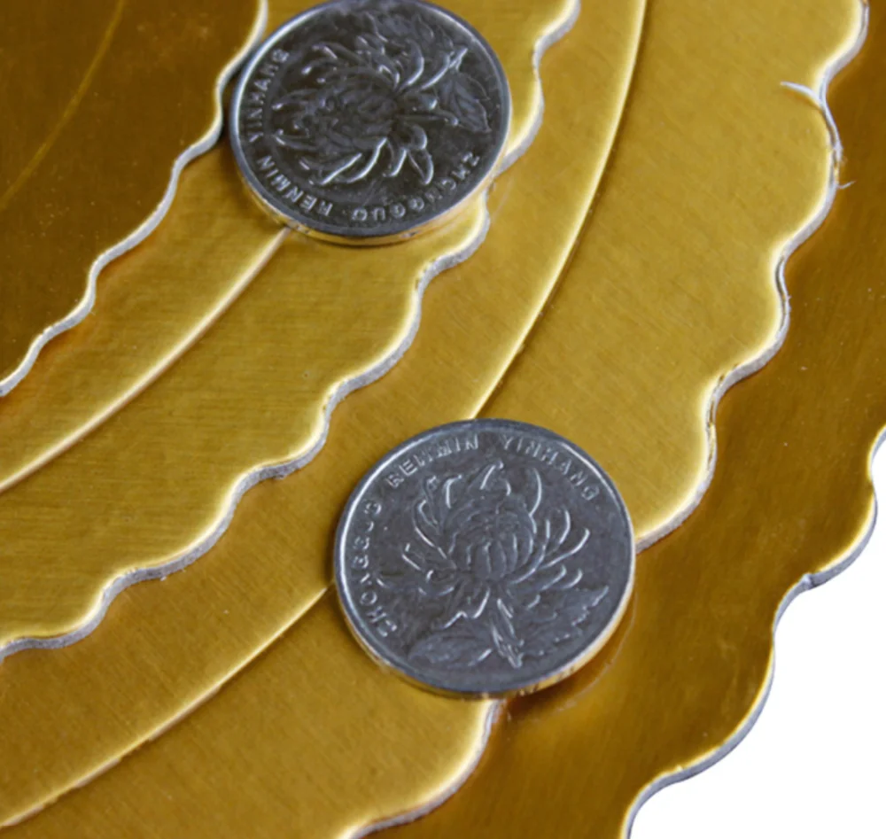 6&quot; Gold Paper Cake Plate Round/square Cake Base Board - Buy Gold Cake