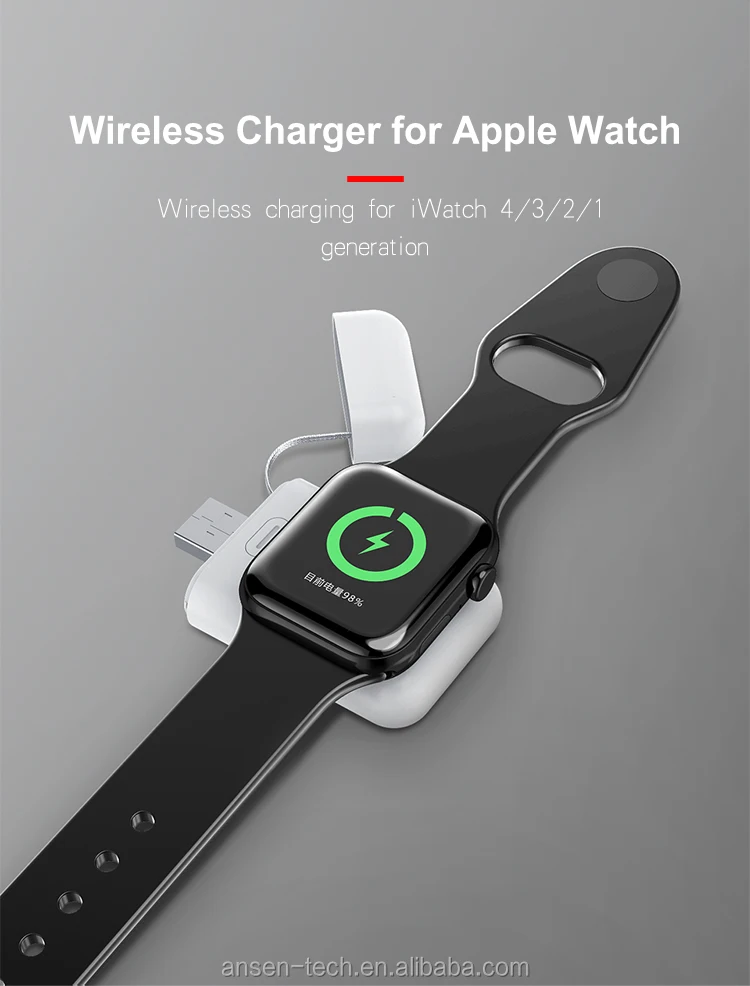 Mini wireless power bank case portable charging case for Apple Watch power bank for Apple smart watch 12345 - ANKUX.COM