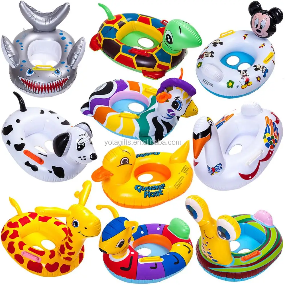 In Stock Different Funny Animal Inflatable Swim Seat Swim Ring For Kids